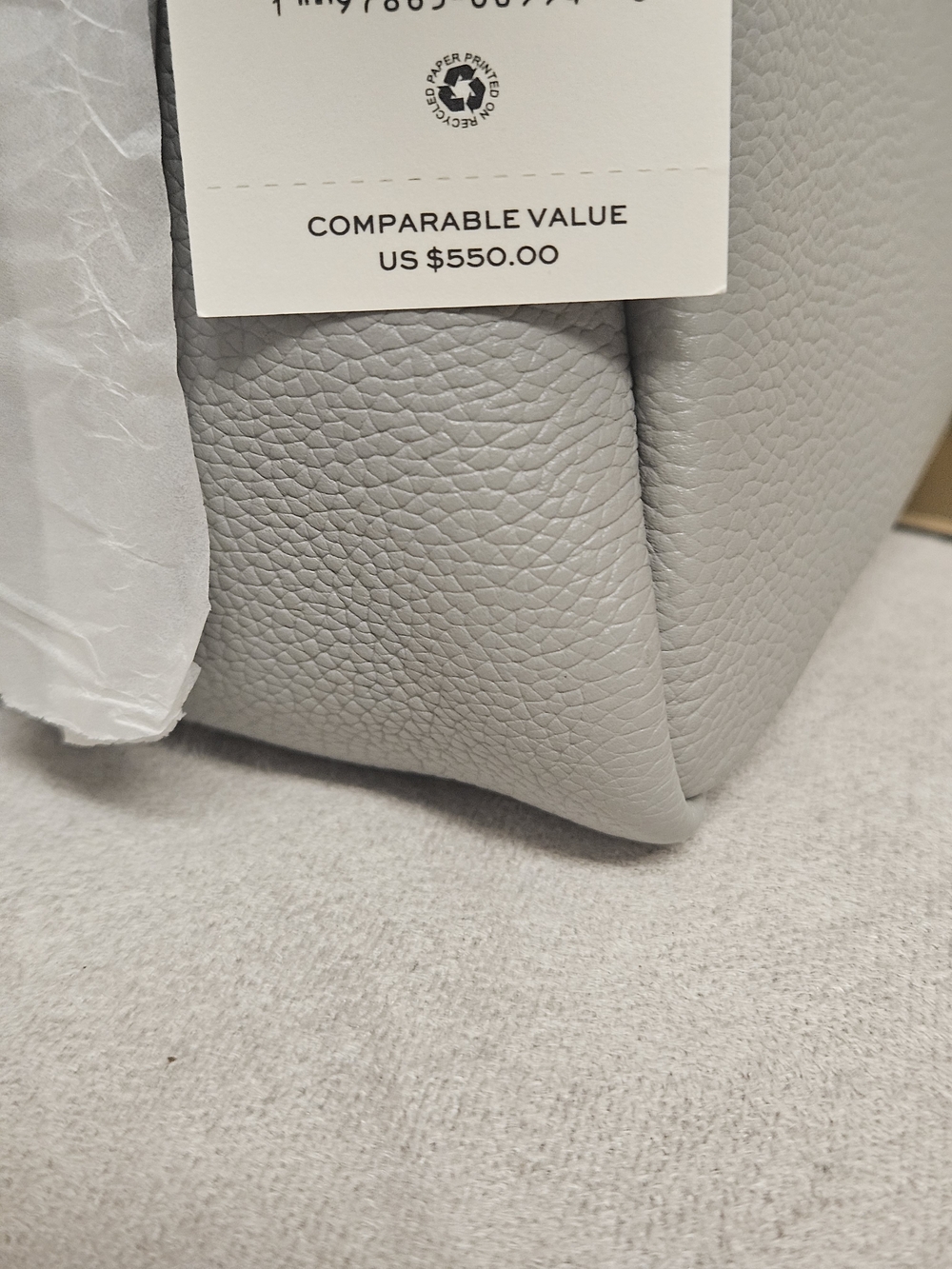 Tory Burch Light Grey Pebbled Leather Shoulder Bag - Picture 5 of 12